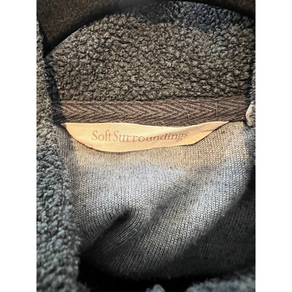 SOFT SURROUNDINGS Womens Sweatshirt Fleece CUDDLE Pullover Gray Sz Large Petite - Picture 3 of 4